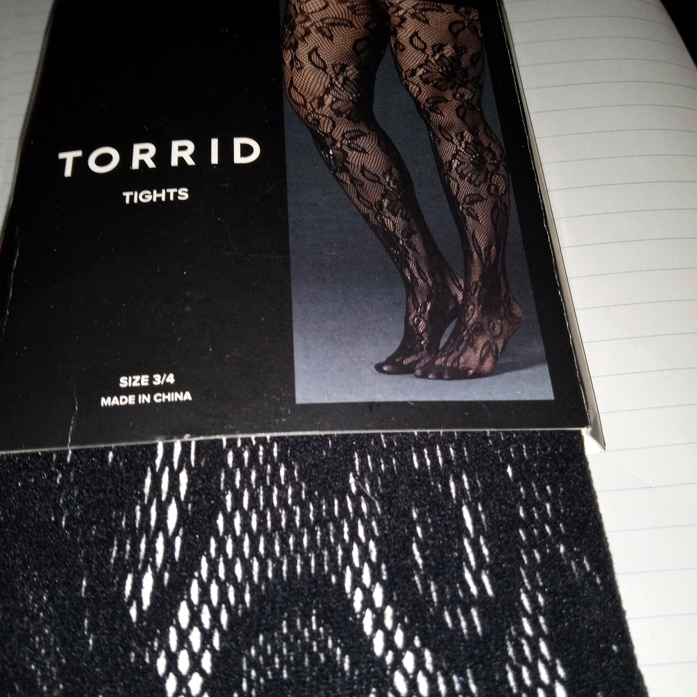 Torrid Black PS 3/4 Patterned Tights (2 Prs) NWT